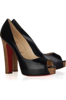 Christian Louboutin Gabin 140 Leather Open-toe Pumps - Lyst