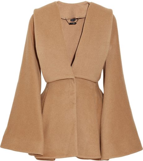 Alexander Mcqueen Wool Kimono Cape in Brown - Lyst