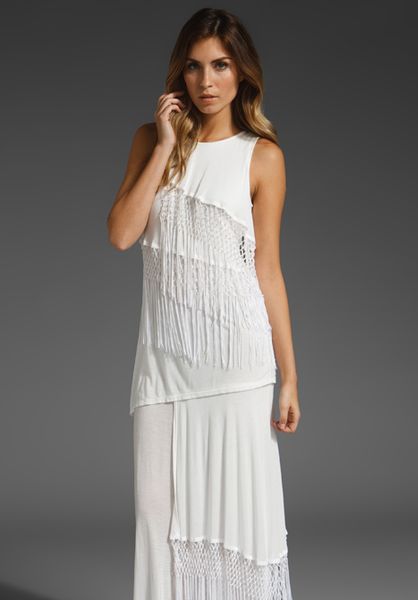 Holy Tee Mystic Dress with Fringe in White - Lyst