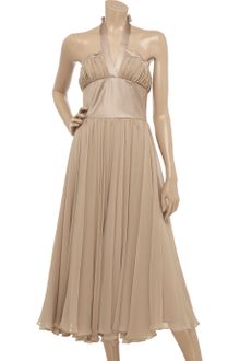 Luisa Beccaria Ruched Silk Dress - Lyst