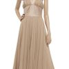 Luisa Beccaria Ruched Silk Dress in Brown - Lyst