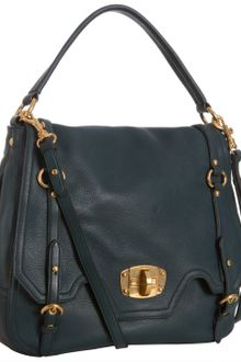 Miu Miu Petrol Leather Buckle Turnlock Convertible Shoulder Bag - Lyst