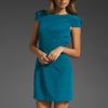 Tibi Silk Cap Sleeve Dress in Blue (teal) - Lyst