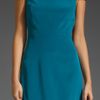 Tibi Silk Cap Sleeve Dress in Blue (teal) - Lyst
