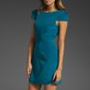 Tibi Silk Cap Sleeve Dress in Blue (teal) - Lyst