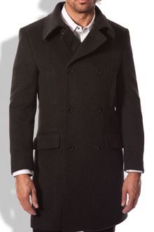 7 Diamonds Edinburgh Trim Fit Double Breasted Long Wool Coat - Lyst