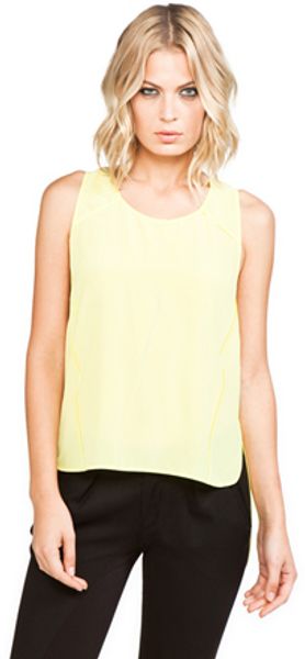 Alexander Wang Cropped Front Racerback Tank in Zest - Lyst