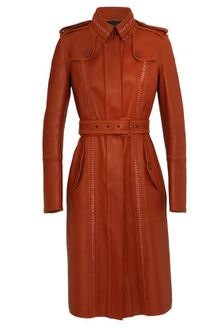 Burberry Prorsum Brogue Leather Trench Coat - Lyst
