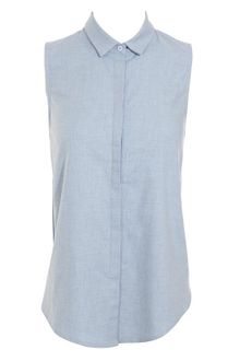 Dion Lee Sleeveless Cotton Shirt with Tucked Back - Lyst