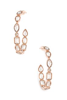 Ivanka Trump Mixed Cut Small Rock Crystal & Diamond Hoop Earrings - Lyst
