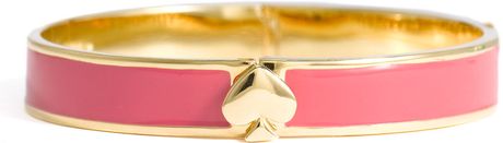 Kate Spade Spade Hinged Bangle in Pink - Lyst