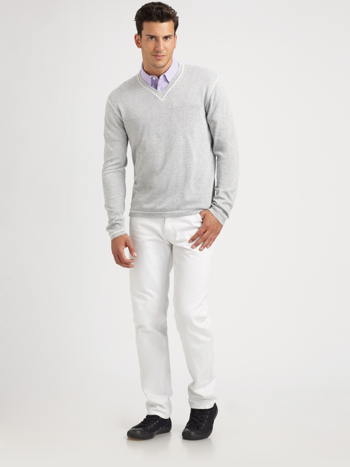 Michael Kors V-neck Sweater in Gray for Men (grey)