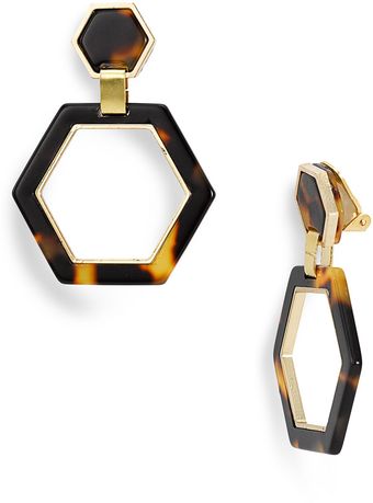  Hexagon Link Clip Earrings 