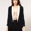 Asos Collection Blazer with Contrast Lapel in Black - Lyst