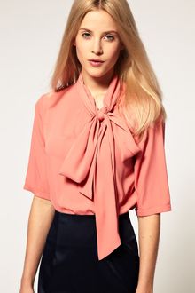 ASOS Collection  Blouse with Side Tie Pussybow - Lyst