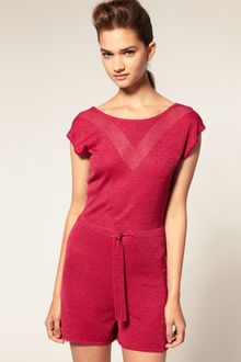 ASOS Collection Asos Metallic Knitted Playsuit - Lyst