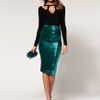 Asos Collection Asos Pencil Skirt in Sequins in Blue (turquoise) - Lyst