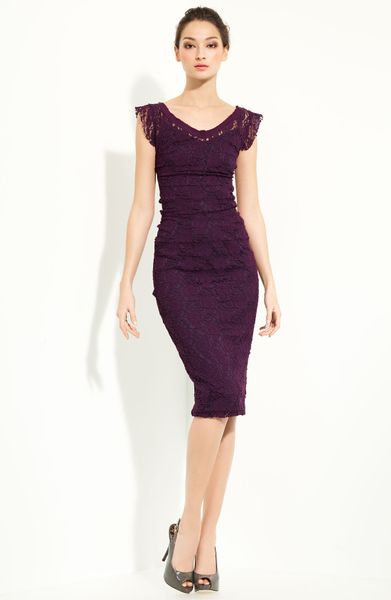 Dolce  Gabbana Lace Dress in Purple
