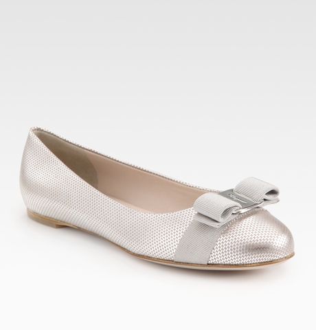 shiny silver flats
