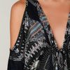 Free People Printed Open Shoulder Kaftan in Black (black combo) - Lyst