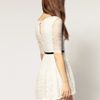 River Island  Belted Lace Dress in Beige (cream) - Lyst