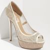 Valentino Bridal Lace Open Toe Pump in White (ivory) - Lyst
