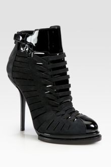 Alexander Wang Aida Suede and Patent Leather Woven Ankle Boots - Lyst