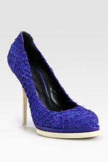 Alexander Wang Aida Perch Textured Suede Platform Pumps - Lyst