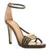Chloé Black Leather Gold Bar Strappy Sandals in Black - Lyst