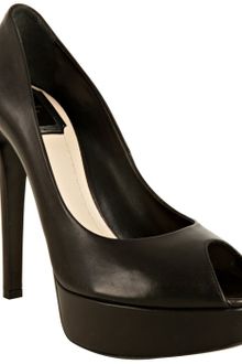 Dior Black Leather Miss Platform Peep Toe Pumps - Lyst