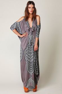 Free People Printed Open Shoulder Kaftan - Lyst