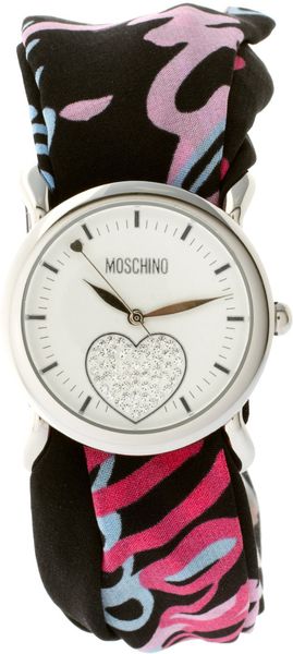 Moschino Watch With Dual Leather And Silk Straps - Lyst
