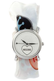 Moschino Watch With Dual Leather And Silk Straps - Lyst