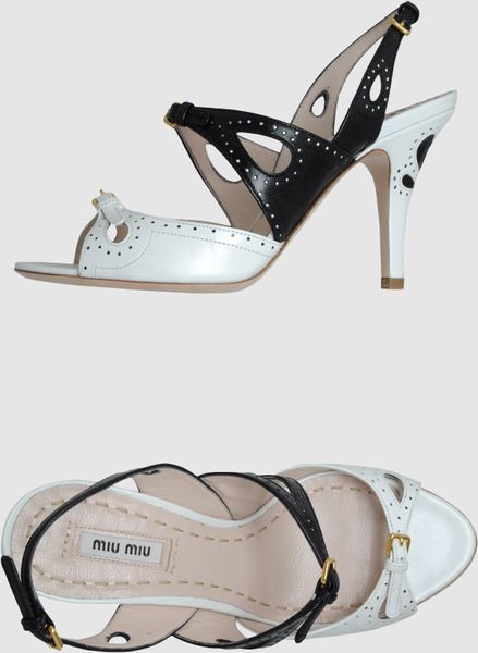 Miu Miu  Highheeled Sandals in Black (green) - Lyst