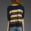 Autumn Cashmere Boxy Stripe Boatneck in Peacoat/chamois in Black (peacoat & chamois) - Lyst