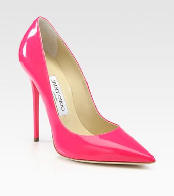 Jimmy Choo Anouk Patent Leather Point Toe Pumps - Lyst