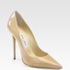 Jimmy Choo Anouk Patent Leather Point Toe Pumps in Beige (nude) - Lyst
