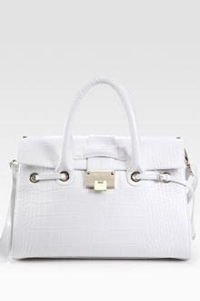 Jimmy Choo Large Rosalie Croc-stamped Leather Satchel - Lyst