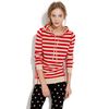 Madewell Striped Sweaterknit Hoodie in Red (siberian red) - Lyst