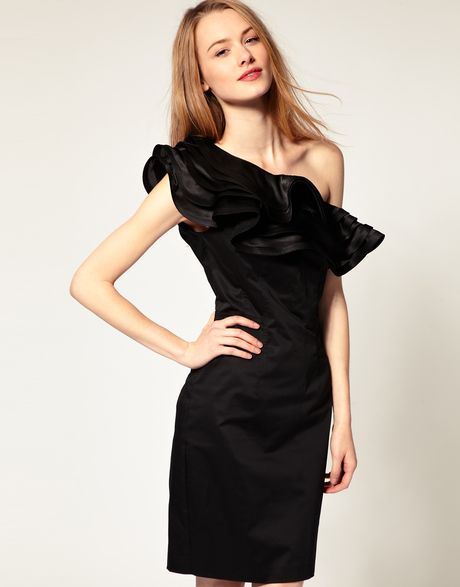 ted baker black off the shoulder dress