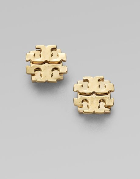 Tory Burch Logo Earrings in Gold - Lyst