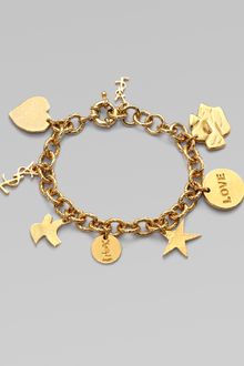 Yves Saint Laurent Ycons Goldplated Charm Bracelet - Lyst