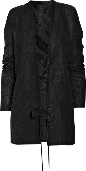 Acne Cobra Snake Brushedleather Coat in Black - Lyst