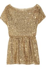Alice + Olivia Barret Sequined Stretch-mesh Top