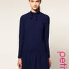 Asos Collection Asos Petite Drop Waist Dress with Pussy Bow in Blue - Lyst