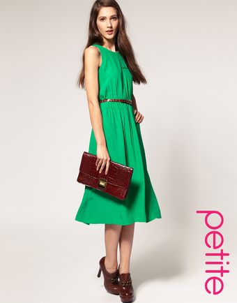 ASOS Collection Asos Petite Midi Dress in Crepe - Lyst