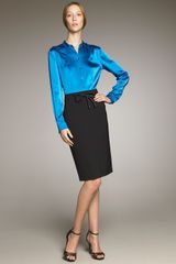Burberry Leather-bow Pencil Skirt