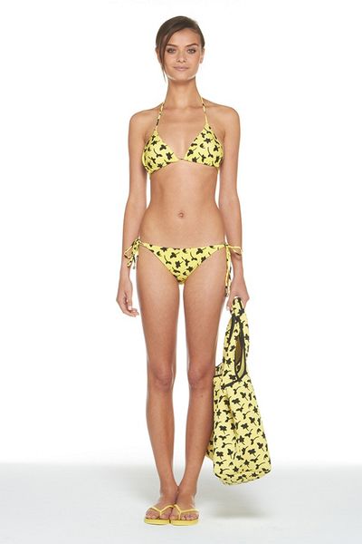 Diane Von Furstenberg Deianira Printed Bikini Bottom in Yellow (petal dance medium black) - Lyst