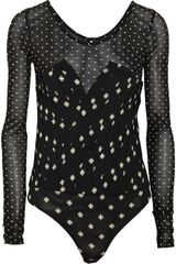 Marc By Marc Jacobs Georgia Mesh and Silk-blend Jersey Bodysuit
