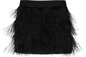 Milly Feathered Silk-twill Skirt - Lyst